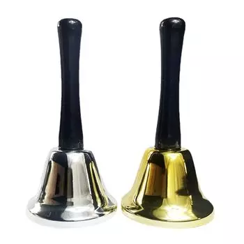 ENN LLC Desk Bell Hand Bell for Calling and Lottery Silver 2 Color (Gold & Set)