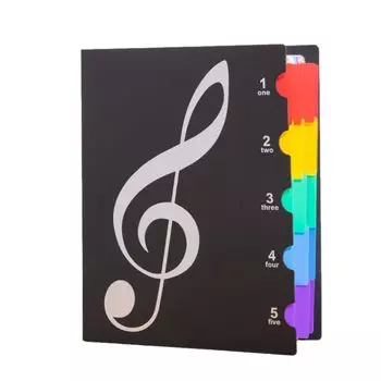 Папка для нот ENN LLC формата А4 пастельно-розового цвета с 12-ярусными карманами легкий футляр для хранения нот на 20 страниц (40 Сторон) (черный) чёрный