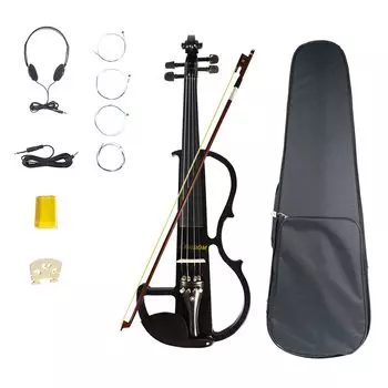 Ennbom Electric Violin Ebony Silent Violin Gloss Beginner Set 4/4 (черный)