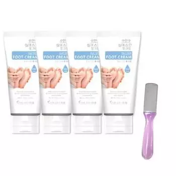 Ennesty Silk Skin Hot Spring Water Foot Cream Lemon Mint 4P + Balmil, 100мл, 1 набор корейской косметики