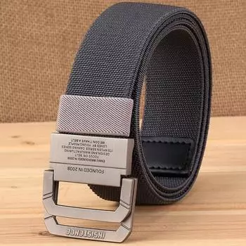 ENNIUDдвойная кольцевая пряжка, нейлоновая эластичная лента, эластичный ремень, тактический уличный ремень, мужские корейские тканые холщовые брюки 120cm чёрный