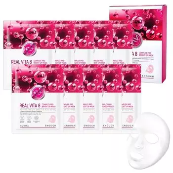 ENOUGH REAL VITA 8 Complex Pro Bright Up Mask 10pcs