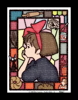 ENSKY Delivery Service Pensive x Ghibli Mame Puzzle Clear 150 Piece Jigsaw Puzzle Kiki s 7.6 10.2cm MA-C10