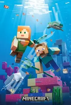 ENSKY MINECRAFT Minecraft Aquatic Art Crystal Jigsaw Puzzle 300 Pieces ART CRYSTAL JIGSAW 2638cm 300-AC052