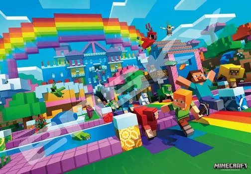 ENSKY MINECRAFT Minecraft World of Colors 51 x Пазл 1000 деталей JIGSAW PUZZLE 73,5 см 1000T-308