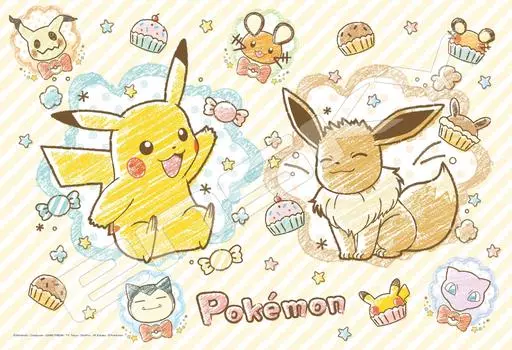 ENSKY Pokemon Pokemon Crayon Art 26 x 38cm Jigsaw Puzzle 108 Large Piece JIGSAW PUZZLE 108-L756