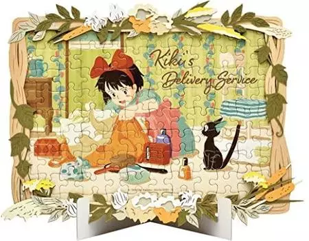 Ensky Служба доставки Кики, 108 элементов пазла в деревянном стиле и бумажная театральная рамка (108P-DW02)