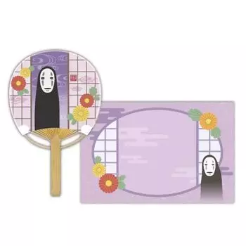 Ensky Spirited Away Bamboo Uchiwa Bean Newsletter Kaonashi and Shoji Shoji 125 x 195 x 6 mm Paper Made of Bamboo