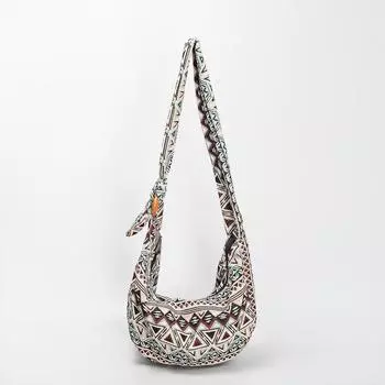 ENSPT Этническая бохо-холщовая сумка через плечо для женщин - европейский и американский стиль 40x8x22CM