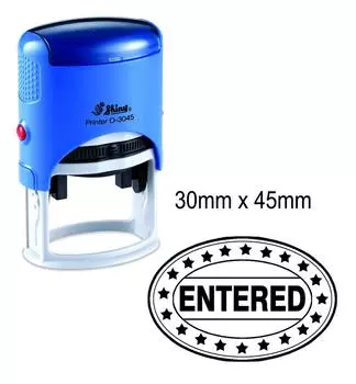 ENTERED самоокрашивающиеся блестящие овальные резиновые штампы офисные канцелярские 30 x 45 мм Impression Area : 30 mm x 45 mm чёрный