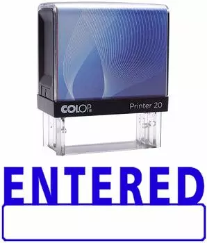 ENTERED Самостоятельная резиновая печать синими чернилами Офисная печать на заказ Colop Stamper 14 mm x 38 mm OR 9 / 16 X 11 / 2 Inches
