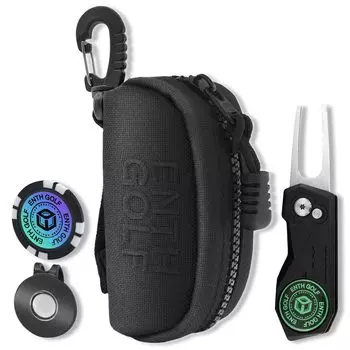 ENTH 1000D высокопрочный нейлоновый чехол для мячей для гольфа, открывающийся, зеленая вилка, маркер для гольфа, зажим для шляпы, набор из 4 шт. [для 2]