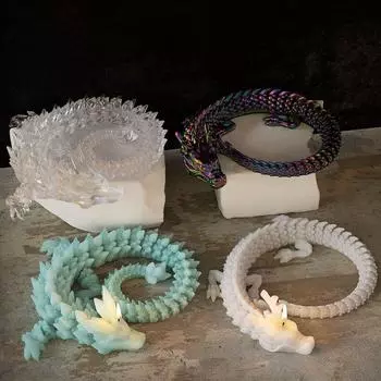 Entrenched Giant Dragon Candle Mold 3D Soap Mold Gypsum Candle Mould Candle Making Style B