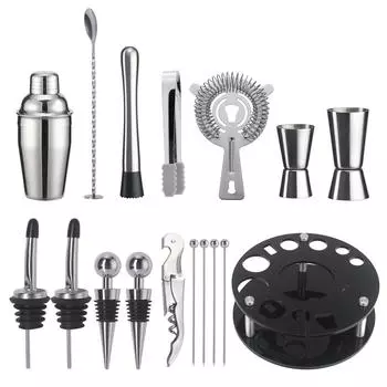 Entry-Level Cocktail Shaker Set Bar Shaker Hand Cup Rotary Storage Rack Full Set Of Bartending Tools