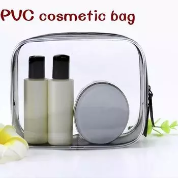 Environmental Protection PVC Transparent Cosmetic Bag Women Travel Make up Toiletry Bags Makeup Organizer Case белый