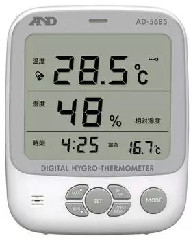 Environmental Temperature and Hygrometer White A&D AD-5685