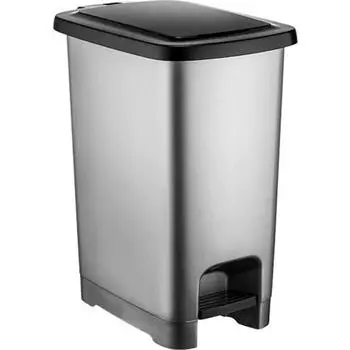 enyayla 4284 Slim Pedal Пластиковый мусорный бак с черной крышкой 60 л