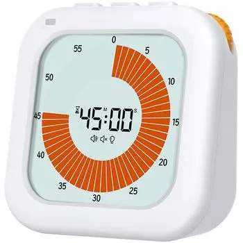 EooCoo Таймер на 60 минут, тихий визуальный обратный отсчет, реалистичный, для занятий в классе, для домашней школы, для начальной школы, для учебы, для обучения, для управления временем, прочный белый