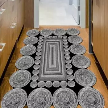 EPeddler Home Современный узор Цифровая печать Моющаяся нескользящая кожаная основа Ковер нового поколения для гостиной, спальни и прихожей