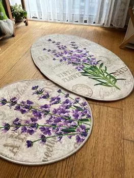 EPeddler Home Modern Pattern Нескользящая основа с цифровым принтом, 2 овальных коврика для ванной, набор для ванной комнаты