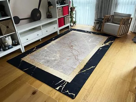 EPeddler Home Современный моющийся нескользящий точечный узор с золотым мраморным узором, коврик нового поколения с цифровой печатью для гостиной, кухни, спальни и напольный коврик