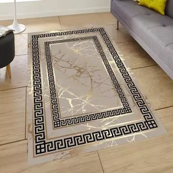 EPeddler Home Современный Золотой Серебристый Мраморный Узор Цифровая Печать Моющаяся Нескользящая Точечная Основа Новое поколение Гостиная, Спальня, Ковер у входа и Коврик для пола