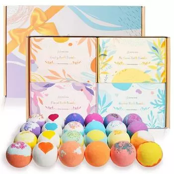 Epeios Bath Bomb 70 г x 24 типа, подарочный набор бомбочек для ванны большого объема, 1,68 кг, 1 шт.