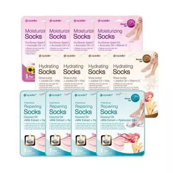 Epielle Foot Mask Pack Увлажняющая 4р + Увлажняющая 4р + Кокос 4р, 1 комплект