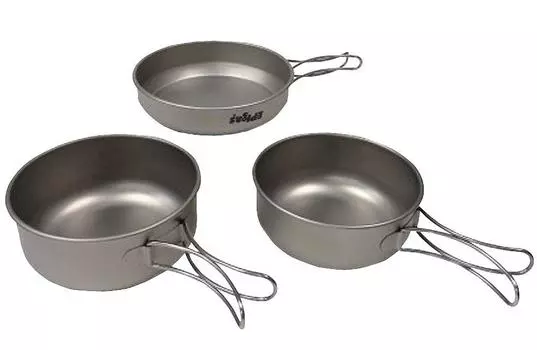 EPIgas Титановый набор посуды из 3 предметов T-8001 серебряный