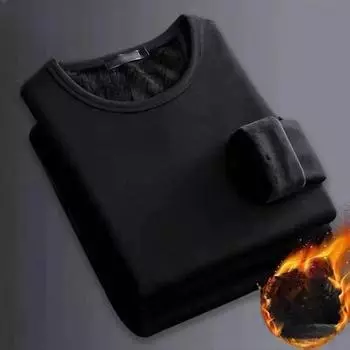 Epligg мужское тонкое однотонное зимнее термобелье с круглым вырезом и длинными рукавами, плюс футболка с бархатной подкладкой, нижняя рубашка XXXXXL белый