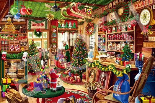 EPOCH 1000 Piece Jigsaw Puzzle Elegant Collection Christmas Shop x Glue Included Spatula Included Score Ticket Included EPOCH Illustration/Art (50