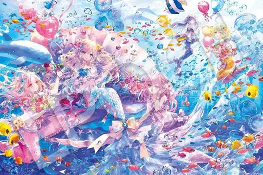 EPOCH 1000 Piece Jigsaw Puzzle Illustration/Art Fantastic Art/Onineko Mermaid Party (50 x 75cm) 12-524s with glue and spatula with score ticket EPOCH