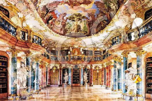 EPOCH 1000 Piece Jigsaw Puzzle Library of the World Wiblingen Abbey Library Germany x with glue and spatula with score ticket EPOCH - (50 75cm)