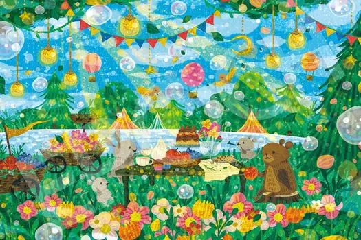 EPOCH 1000 Piece Jigsaw Puzzle Muumegu Wonderful Picnic x With Spatula Score Ticket Included EPOCH Illustration/Art (50 75cm) 12-526s Glue, Included,