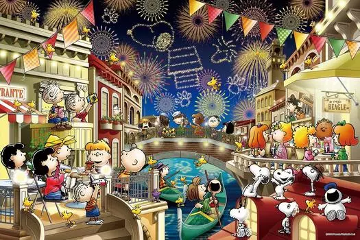 Пазл EPOCH из 1000 деталей PEANUTS Snoopy Fireworks x с клеем и шпателем с купоном для подсчета очков EPOCH (50 75см) 12-049с
