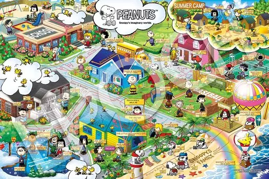 Epoch 1000 Piece Jigsaw Puzzle PEANUTS Snoopy Imaginary World x with glue and spatula with score ticket EPOCH (50 75cm) 12-516s