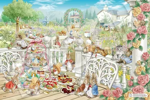EPOCH 1000 Piece Jigsaw Puzzle Peter Afternoon Tea x with score ticket included Rabbit™ (50 75cm) 13-401s glue, spatula,