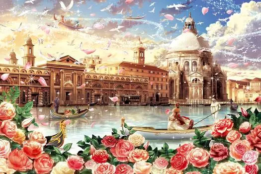 EPOCH 1000 Piece Jigsaw Puzzle Venetian Romance x With Spatula Score Ticket Included EPOCH Illustration/Art (50 75cm) 12-060 Glue, Included,