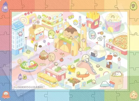 EPOCH 100 Large Pieces Rainbow Frame Sumikko Gurashi Welcome! Food Kingdom (26 x 38cm) 26-403 Toy for ages 6 and up EPOCH