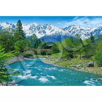 EPOCH 1053 Super Small Piece Jigsaw Puzzle Japanese Scenery Hakuba Sanzan and Clear Stream - Nagano (26 x 38cm) 31-029 Comes with glue, spatula includ