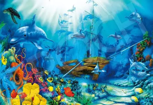 EPOCH 1053 Super Small Piece Jigsaw Puzzle Marine Art Ocean Treasures x Comes with spatula score ticket included EPOCH Illustration/Art (26 38cm)