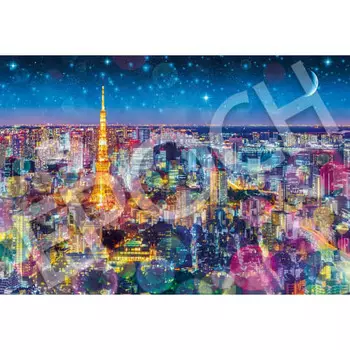 EPOCH 1053 Super Small Piece Jigsaw Puzzle Japanese Landscape Mystic View Tokyo Night Gathering with Light (26 x 38cm) 31-040 Comes with glue, spatula