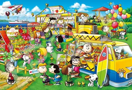 EPOCH 1053 Супермаленький пазл PEANUTS Wagon Shop с клеем и шпателем с купоном для подсчета очков EPOCH (26x38см) 32-602с