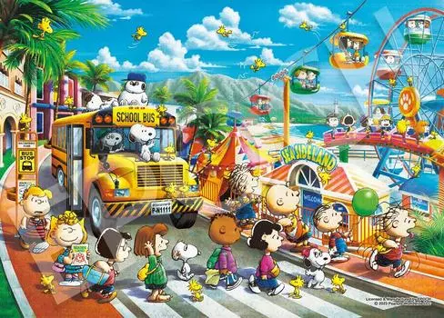 Epoch 2000 супер маленьких деталей пазла PEANUTS Snoopy Beachside Land x с клеем и шпателем с купоном для подсчета очков EPOCH (38 53см) 54-717с