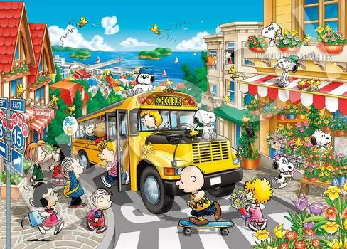 Epoch 2000 супер маленьких деталей пазла PEANUTS Happy School Bus x с клеем и шпателем с очками EPOCH (38 53см) 54-220с