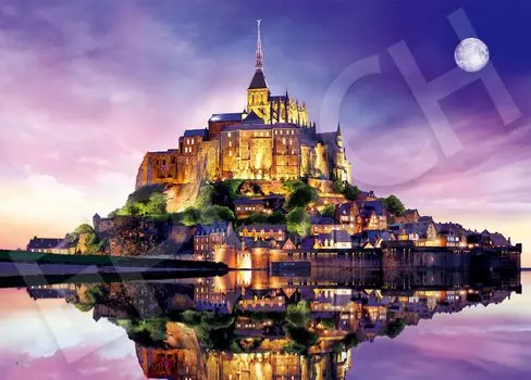 EPOCH 2000 Super Small Piece Jigsaw Puzzle Overseas Scenery A Scenery of Brilliance That Will Leave a Heart in Your Heart Mont at Dusk France x Comes