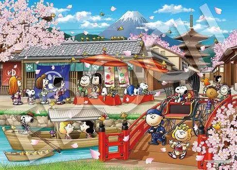 Epoch 2000 Super Small Piece Jigsaw Puzzle PEANUTS Snoopy in Japan x with glue and spatula with score ticket EPOCH (38 53cm) 54-217s