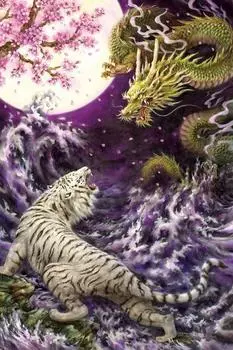 Epoch 2016 Berry Small Piece Jigsaw Puzzle Иллюстрация/Искусство Kayomi Harai Dragon Tiger Sotsu ~ Фигурка лунного цветка~ (50 х 75 см) 23-087 с клеевым шпателем