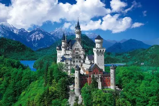 EPOCH 2016 Очень маленький пазл Пейзаж заморских земель Замок Нойшванштайн в небе Германия x С лопаточкой Билет на оценку включен EPOCH - (50