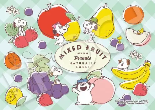 EPOCH 216 маленьких деталей пазла PEANUTS прозрачный вырез Снупи смешанные фрукты x с прозрачной печатью и купоном для подсчета очков EPOCH (18.2 25.7см) 55-601